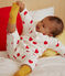 Combinaison longue en coton ouatinée bébé blanc MARSHMALLOW/rouge TERKUIT