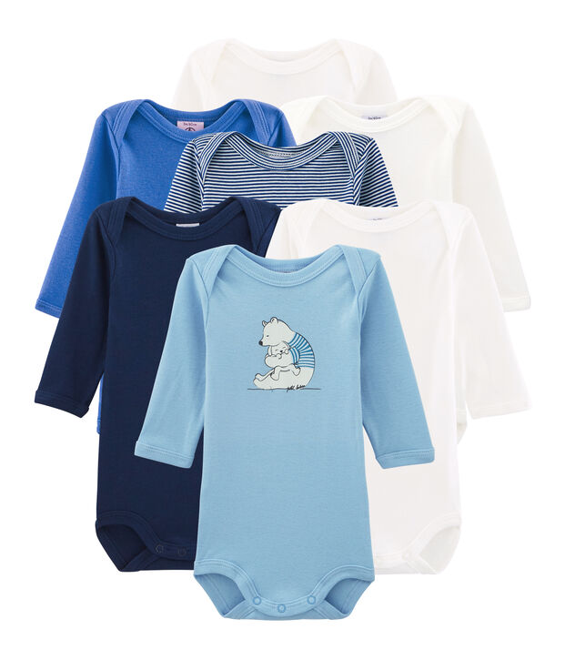 Pochette surprise de 7 bodies manches longues b&eacute;b&eacute; gar&ccedil;on multicouleur