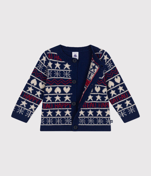 Cardigan en tricot b&eacute;b&eacute; bleu/multicouleur