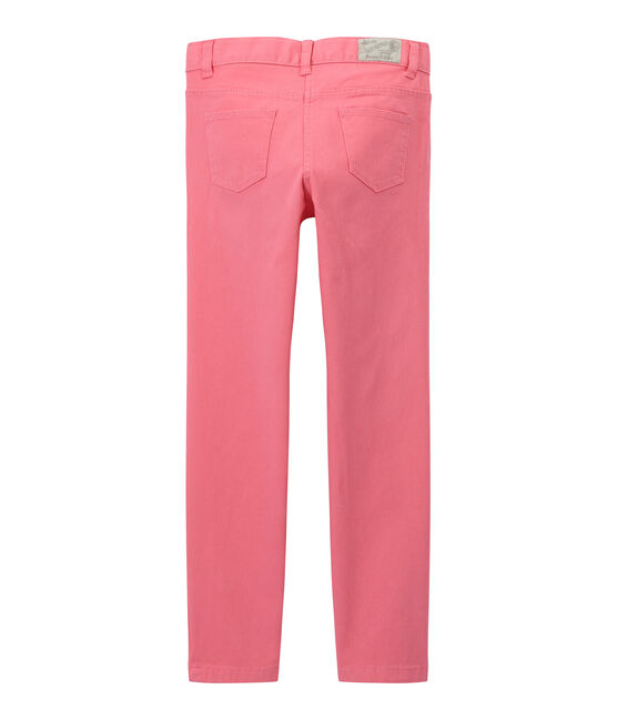 Pantalon fille en jean de couleur rose PETAL