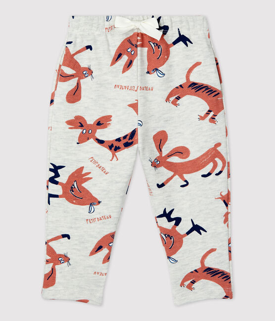 Pantalon imprimé animaux en molleton bébé beige MONTELIMAR/blanc MULTICO