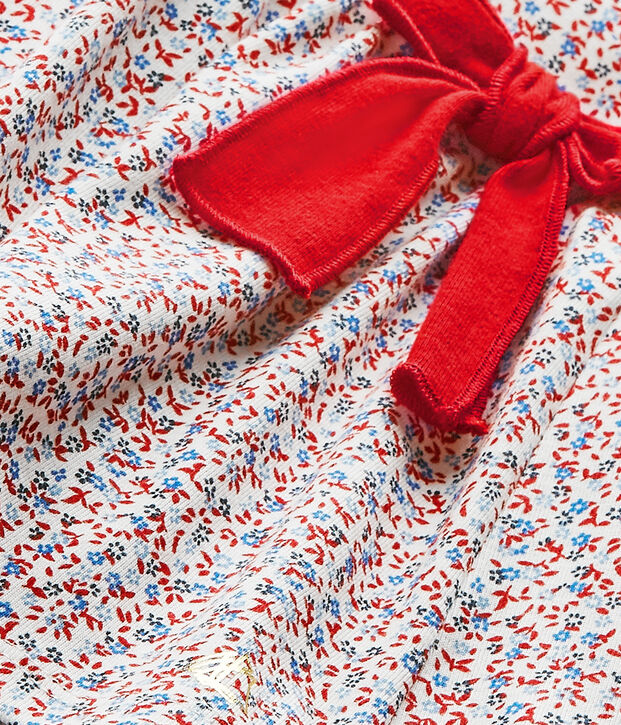 Robe b&eacute;b&eacute; fille imprim&eacute;e blanc/rouge/multicouleur