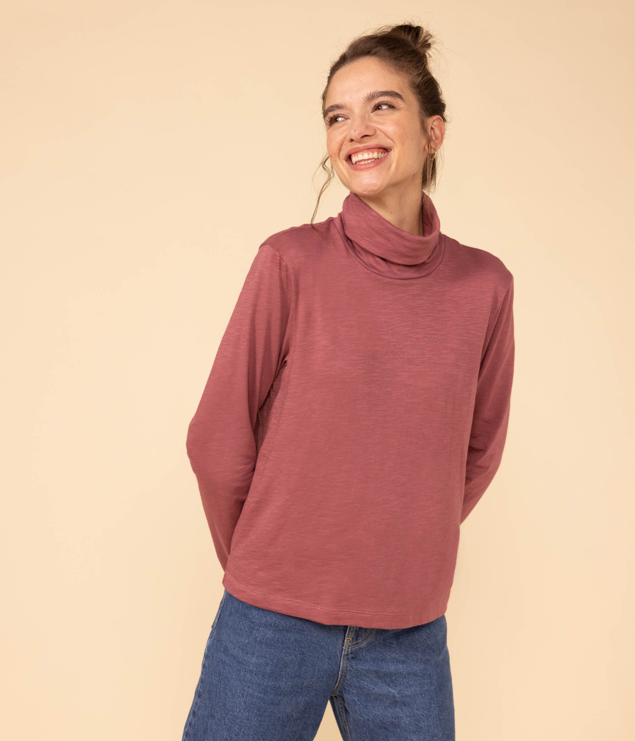 Col roulé femme coton best sale