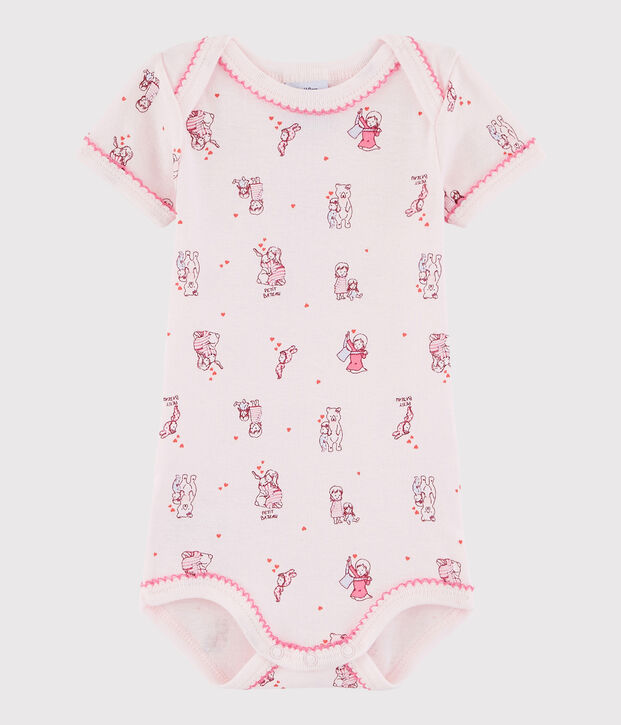 Body manches courtes b&eacute;b&eacute; fille rose/multicouleur