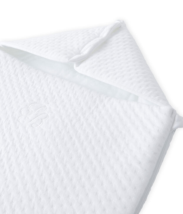Nid d'ange b&eacute;b&eacute; en tubique matelass&eacute; blanc