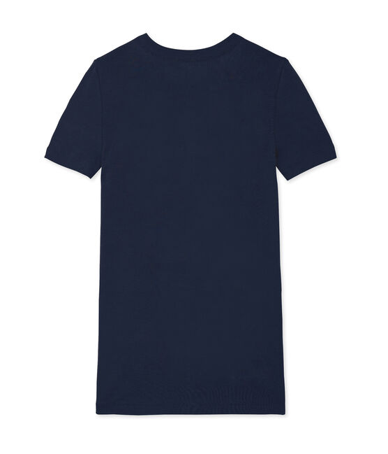 Tee shirt femme manches courtes bleu SMOKING