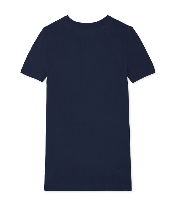 Tee shirt femme manches courtes bleu marine