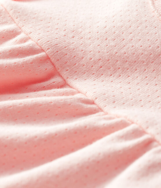 Blouse manches courtes bébé fille unie rose MINOIS