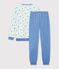 Pyjama enfant en velours imprim&eacute; &eacute;toiles bleu/multicouleur