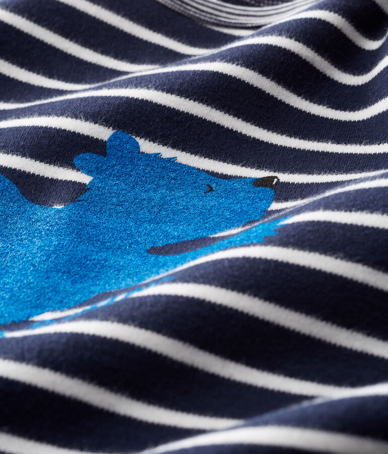 Combinaison longue b&eacute;b&eacute; gar&ccedil;on rayure marini&egrave;re bleu SMOKING/blanc MARSHMALLOW