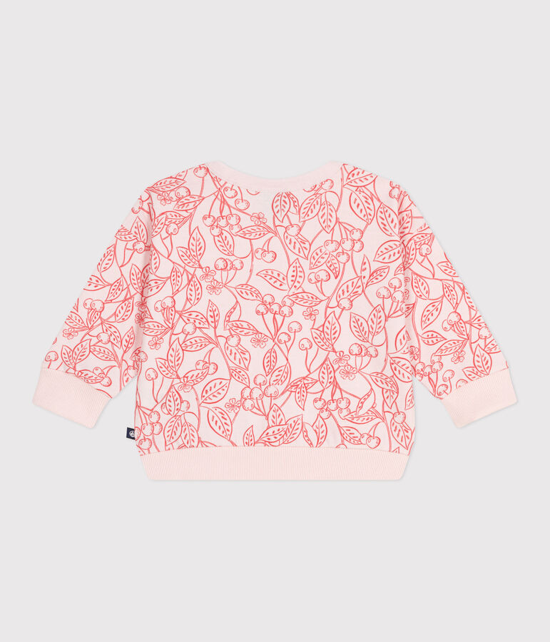 Sweat b&eacute;b&eacute; en coton, imprim&eacute; cerises roses rose FLEUR/ SPI