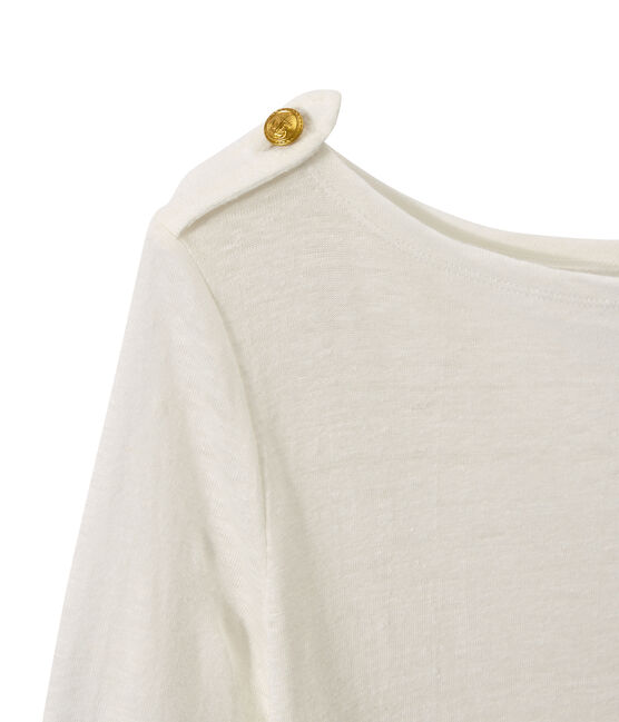 T-shirt femme en lin blanc LAIT