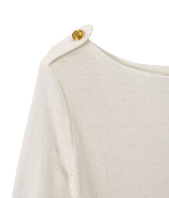 T-shirt femme en lin blanc LAIT