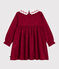 Robe enfant manches longues en flanelle imprimée rouge AMARANTE/ TERKUIT