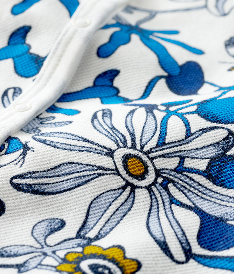 Combicourt imprim&eacute; b&eacute;b&eacute; fille blanc/bleu