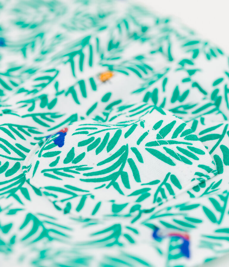 Short en coton b&eacute;b&eacute;. blanc MARSHMALLOW/blanc MULTICO