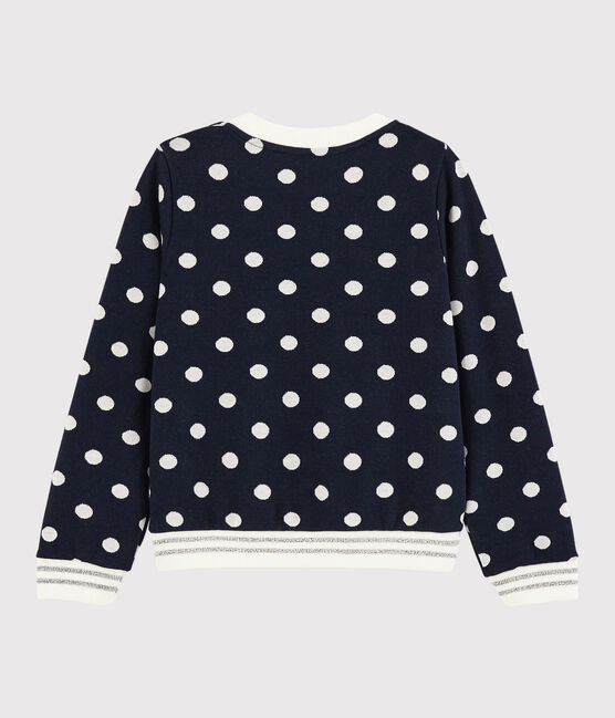 Sweat shirt enfant fille bleu SMOKING/blanc MARSHMALLOW