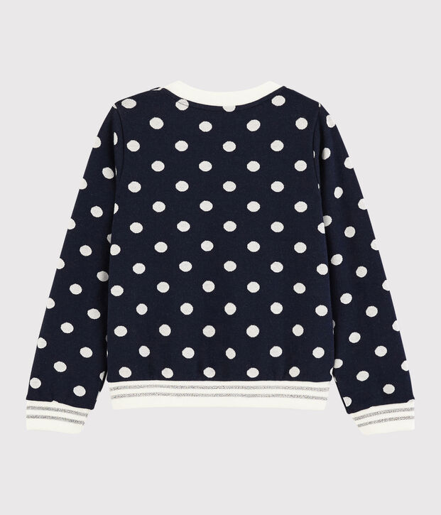 Sweat shirt enfant fille bleu/blanc
