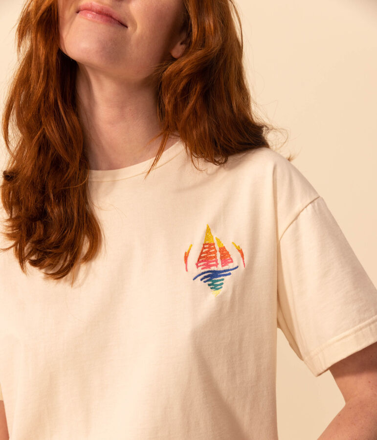 T-shirt LE BOXY en coton Femme &eacute;cru AVALANCHE