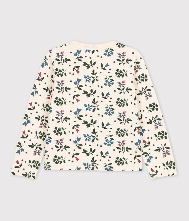 Cardigan imprim&eacute; en tubique enfant fille &eacute;cru/multicouleur