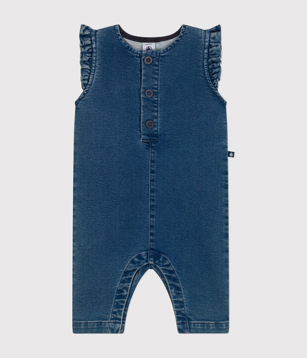 Combinaison sans manche en denim b&eacute;b&eacute; bleu