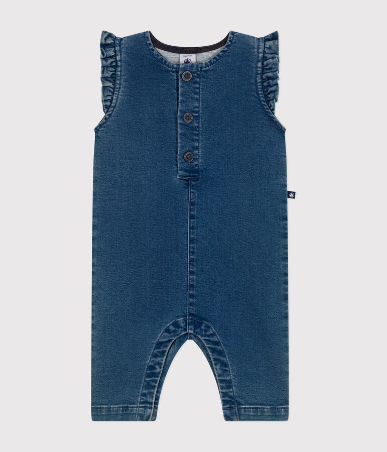 Combinaison sans manche en denim b&eacute;b&eacute; bleu