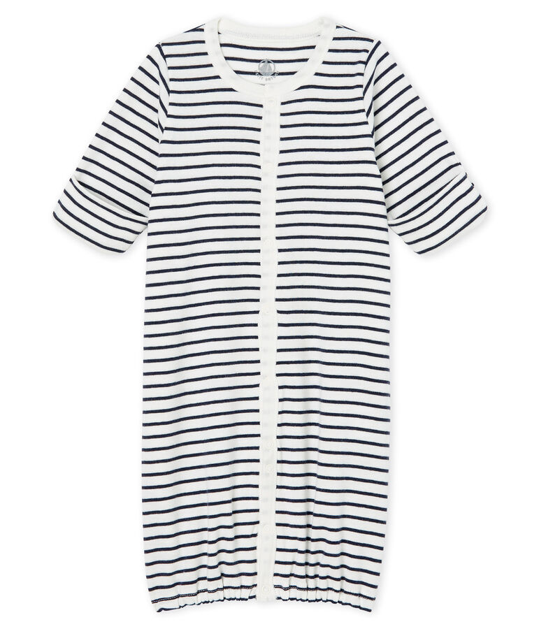 Combisac b&eacute;b&eacute; en c&ocirc;te blanc/bleu