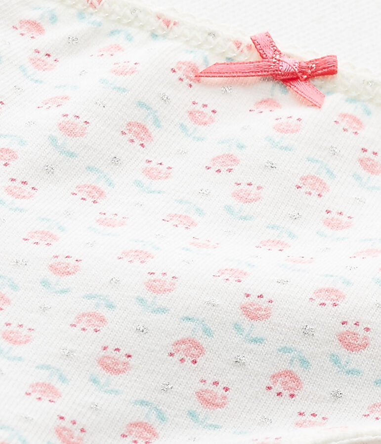 Shorty fille imprim&eacute; en jersey stretch blanc/multicouleur