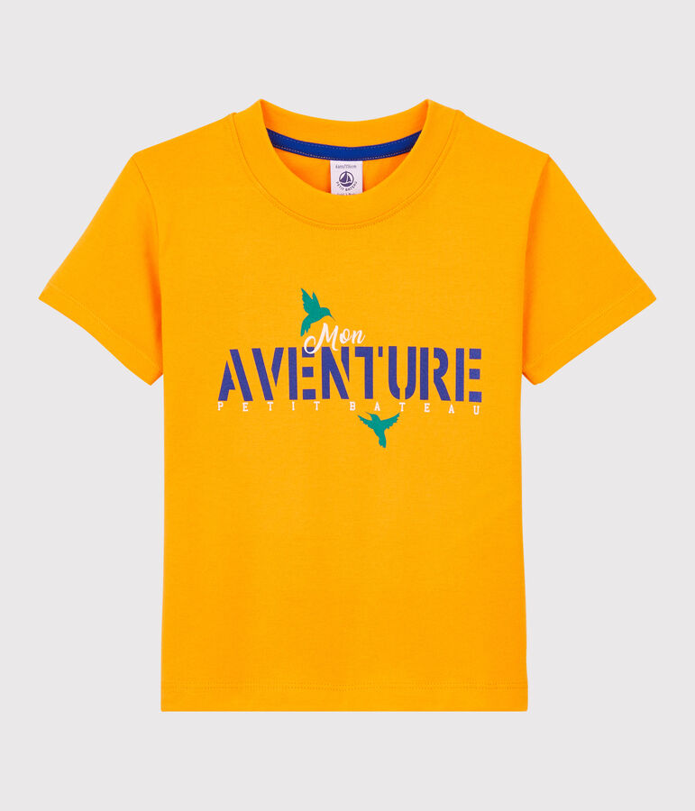 Tee-shirt manches courtes en jersey enfant gar&ccedil;on jaune TEHONI