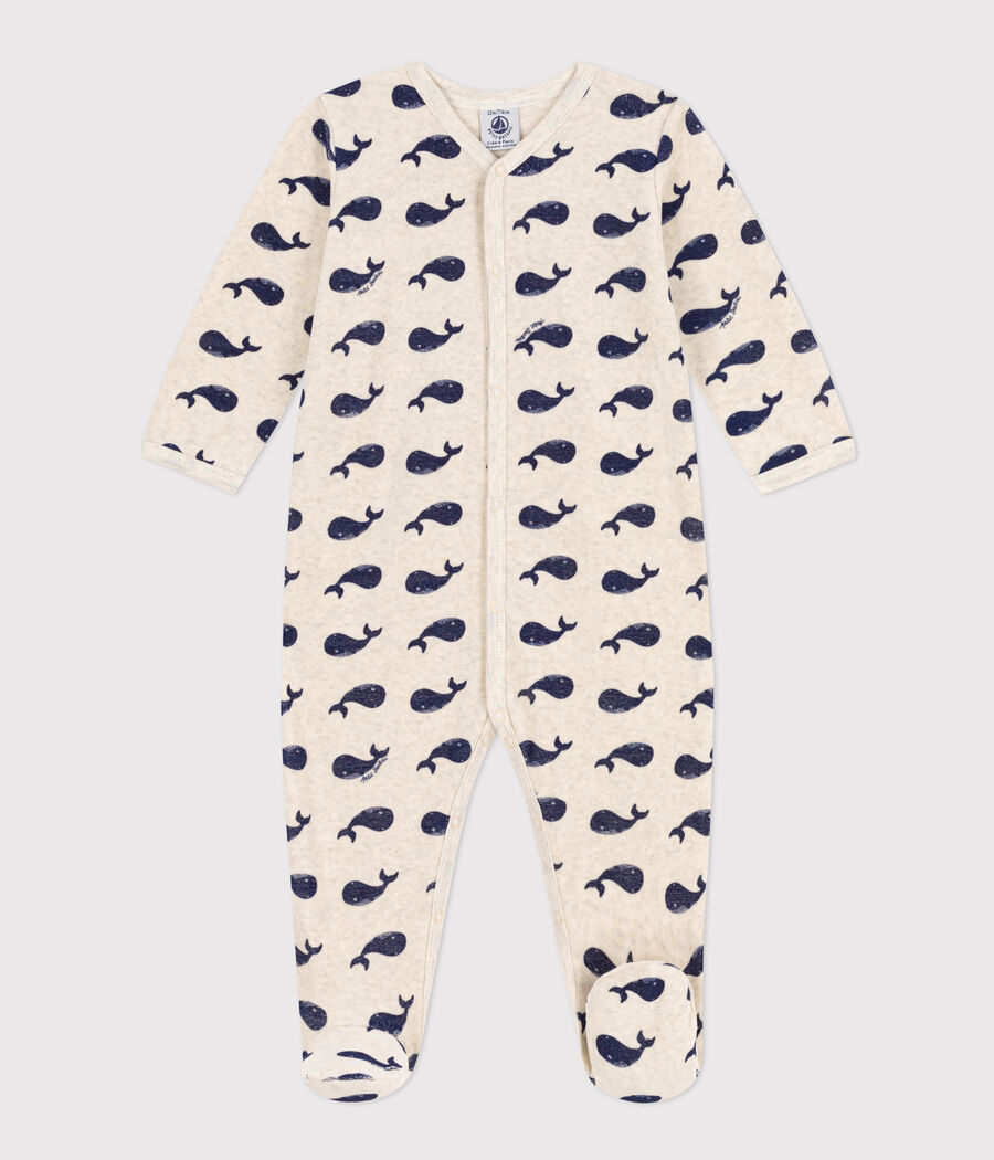 Pyjama baleines marines en velours (Petit Bateau) - Couverture