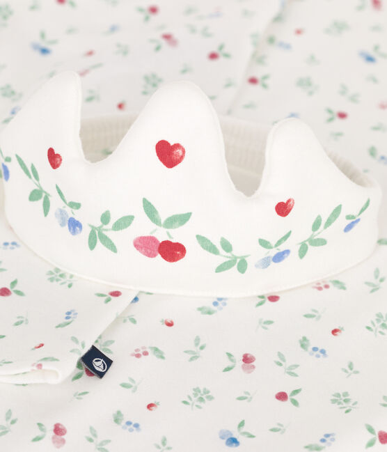 Chemise de nuit déguisement et diadème enfant en coton blanc MARSHMALLOW/blanc MULTICO