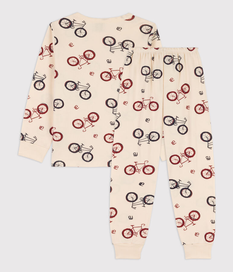 Pyjama v&eacute;lo en coton enfant blanc AVALANCHE/ MULTICO