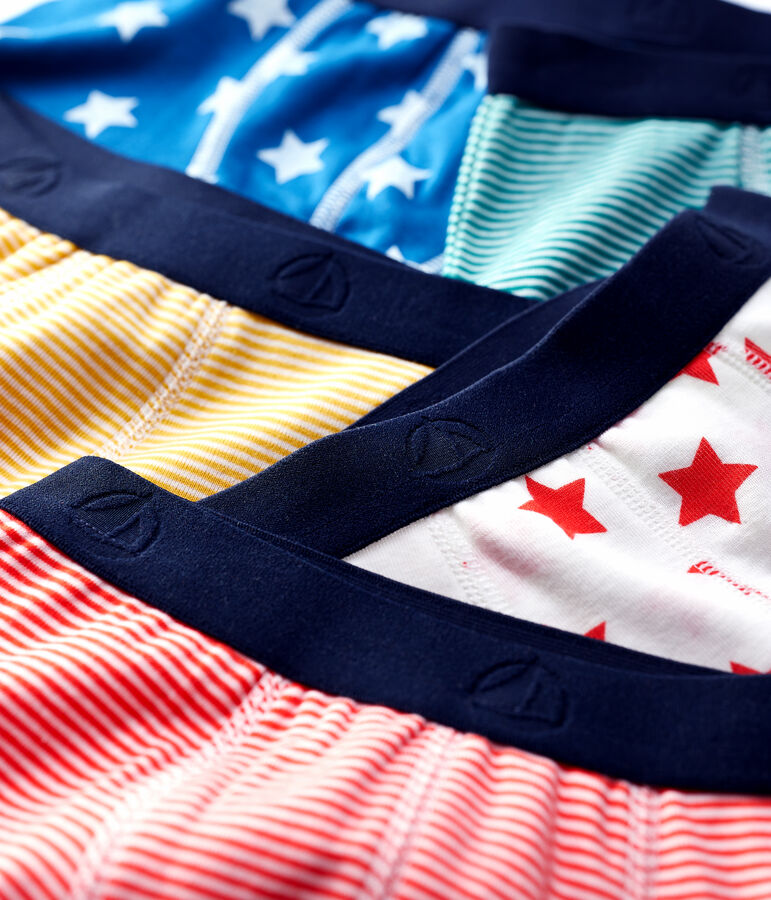 Lot de 5 boxers petit gar&ccedil;on en coton biologique multicouleur