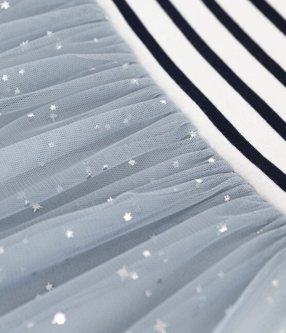 Robe enfant en coton manches courtes rayée CO2/ MULTICO