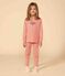 Pyjama rayé en coton enfant orange OURSIN/blanc MARSHMALLOW