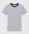 T-shirt col rond iconique en coton rayé Femme blanc MARSHMALLOW/bleu SMOKING
