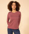 Tee-shirt LE DROIT col rond en coton Femme marron JUKE BOX