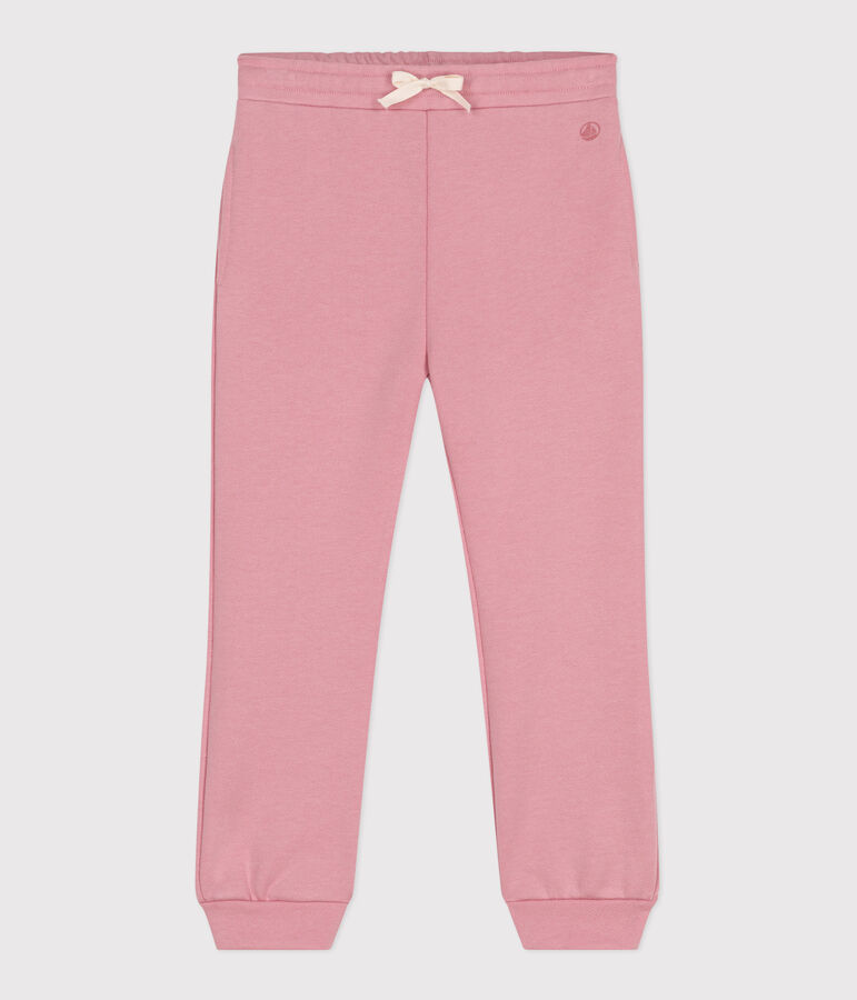 Pantalon de jogging enfant en coton uni rose CHARME