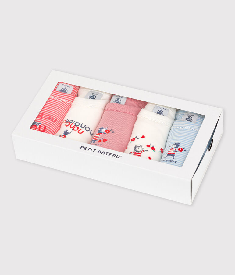Lot de 5 bodies manches longues b&eacute;b&eacute; fille en coton multicouleur