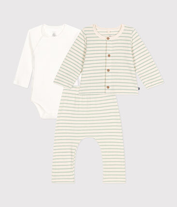 Ensemble 3 pièces en bouclette éponge bébé
