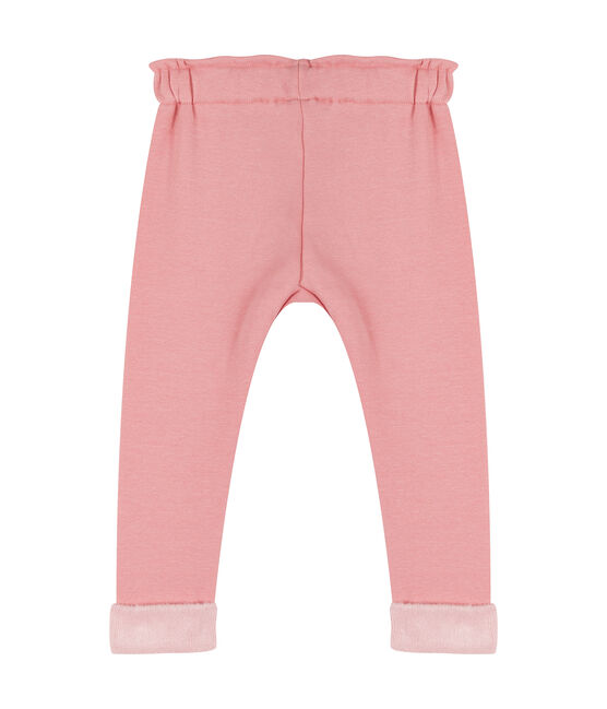 Pantalon bébé fille en maille velours rose CHARME CN