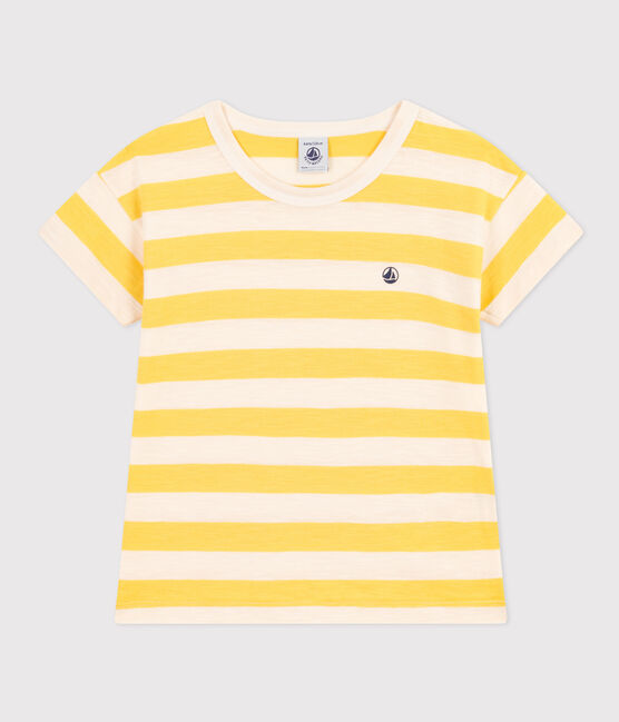 Tee-shirt rayé en jersey flammé enfant garçon jaune NECTAR/ AVALANCHE