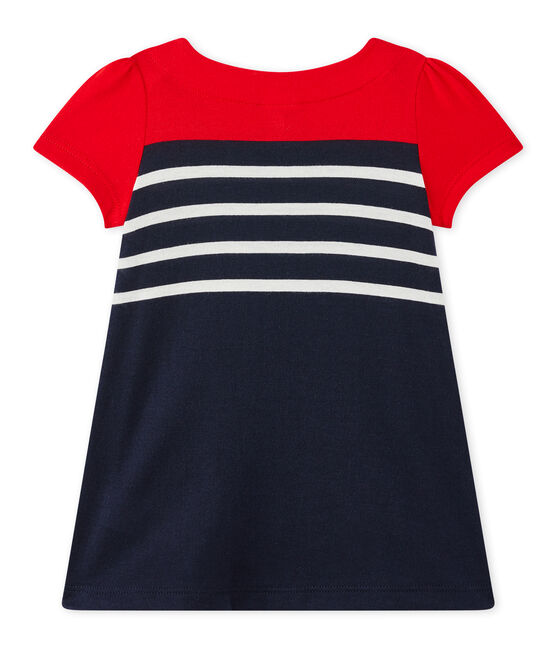 Robe bébé fille à rayures bleu SMOKING/blanc MULTICO