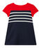 Robe bébé fille à rayures bleu SMOKING/blanc MULTICO