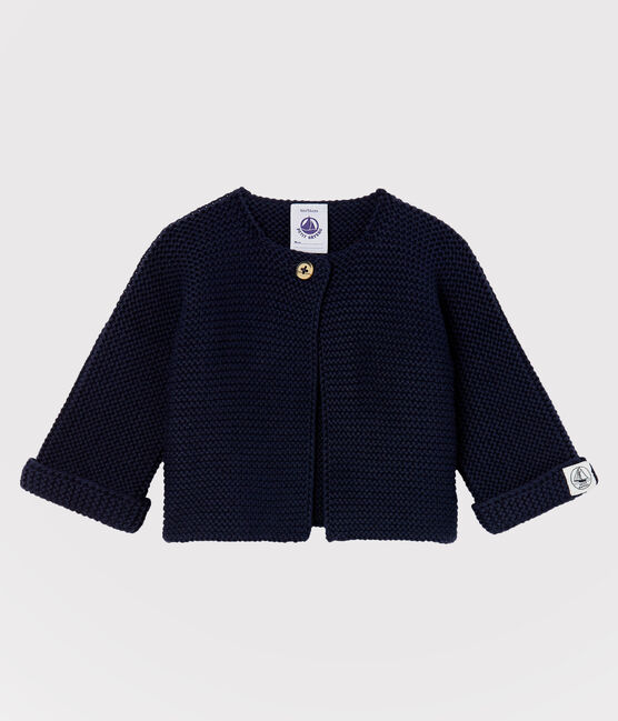 Cardigan en tricot de coton biologique bébé bleu SMOKING