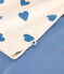 Pyjama bi-mati&egrave;re en coton femme bleu/&eacute;cru