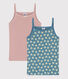 Lot de 2 chemises à bretelles fleur en coton petite fille