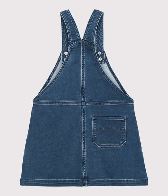 Robe salopette en denim bio enfant fille bleu DENIM BLEU DELAVE