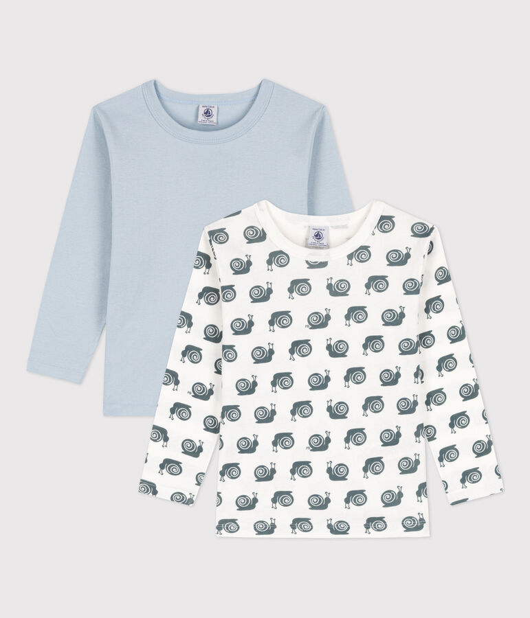 Lot de 2 tee-shirts manches longues escargots petit gar&ccedil;on en coton variante 1