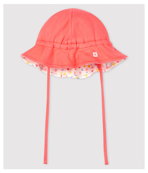 Chapeau bob b&eacute;b&eacute; en bouclette &eacute;ponge en coton biologique corail